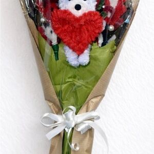 Pipe Cleaner Bouquet With Bear & Rose